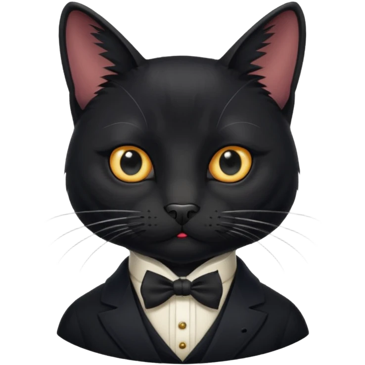 Gentleman black cat emoji