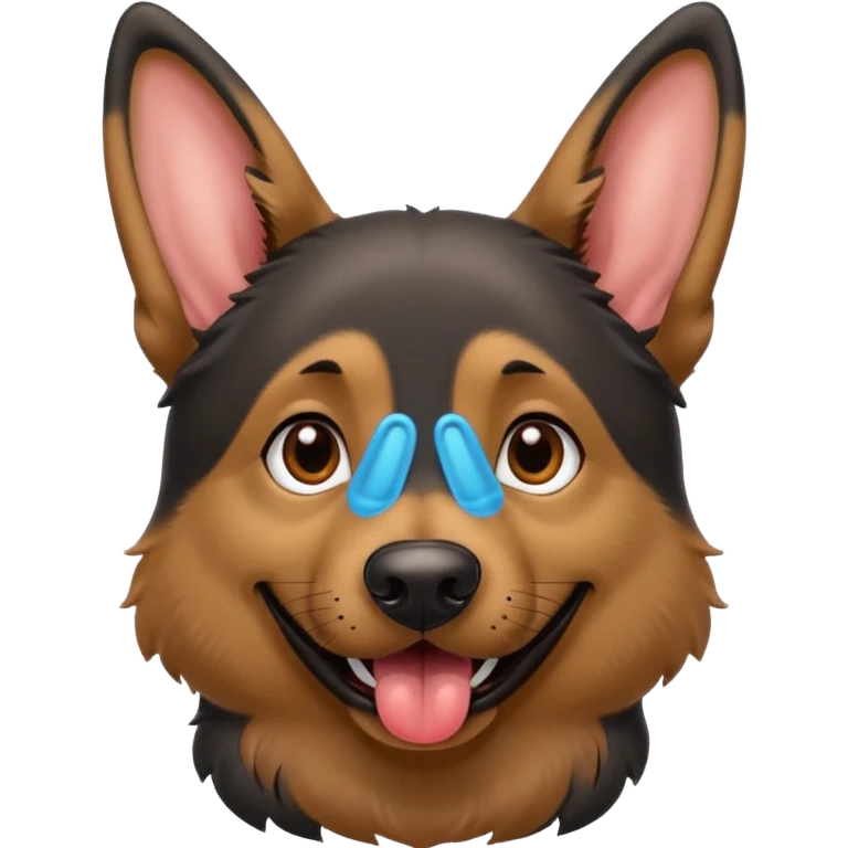 cartoon style dark German Shepherd dog with longer tongue hanging out  emoji
