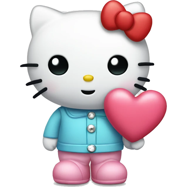 hello kitty with heart emoji
