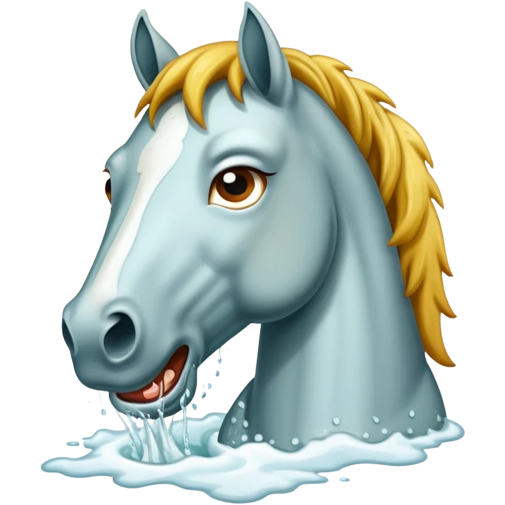 A horse purging emoji