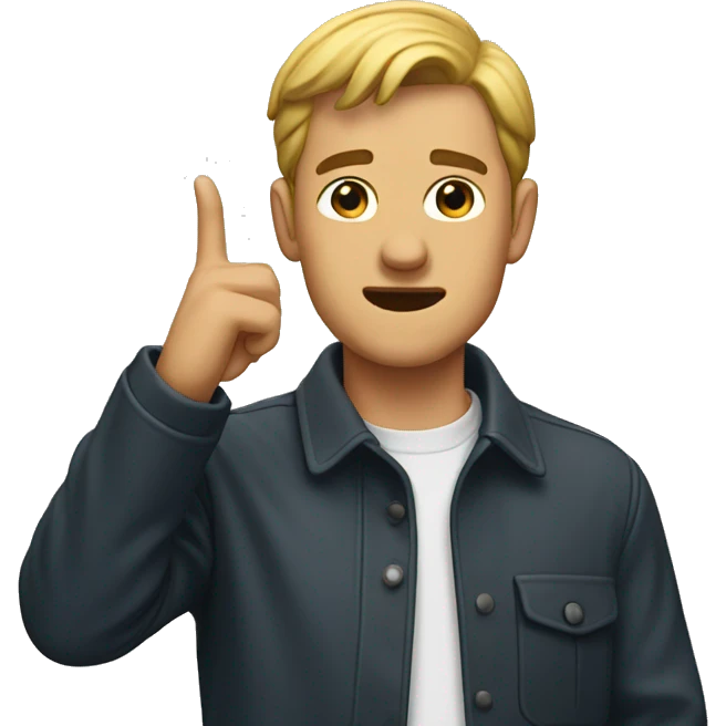 man pointing at his ear emoji