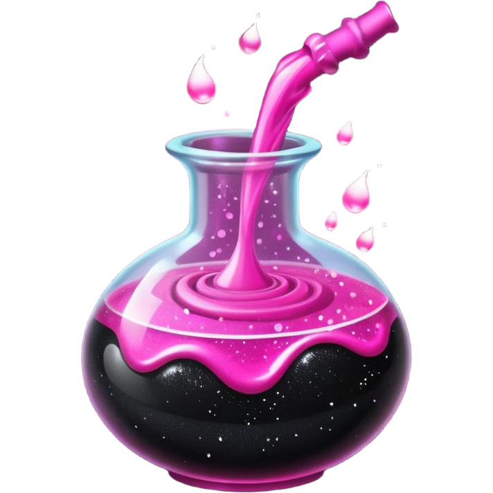 Black hot pink potion with sparkles and glitter emoji