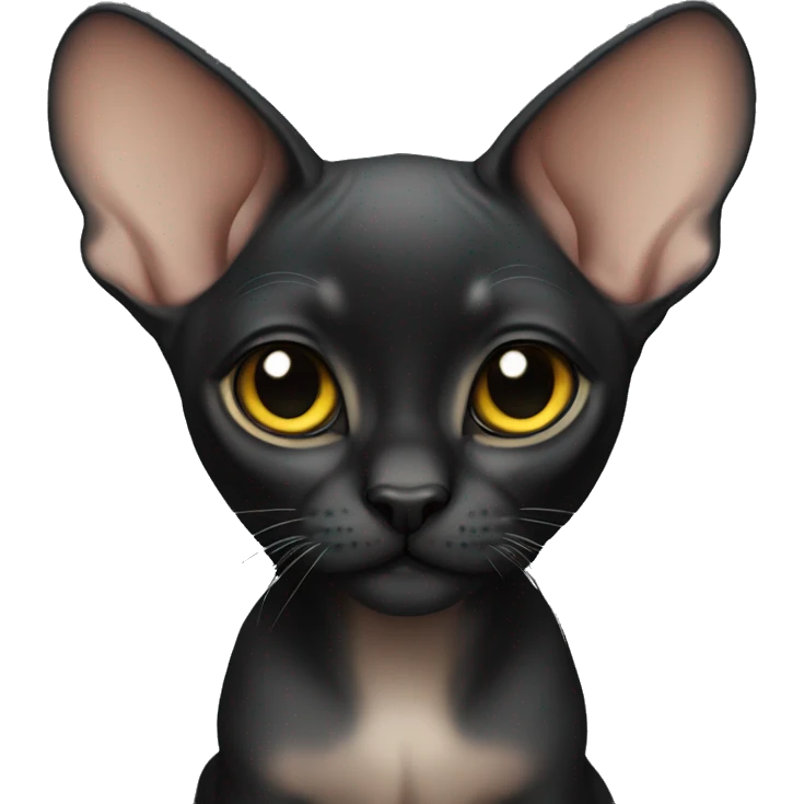 Black sphinx kitten emoji