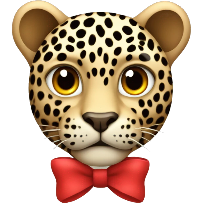 leopard with a red bow  emoji