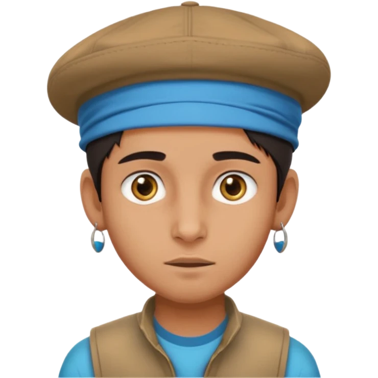  Fait un jeune indien pas trop beau avec un léger surprise un double menton et une casquette sur la tete emoji