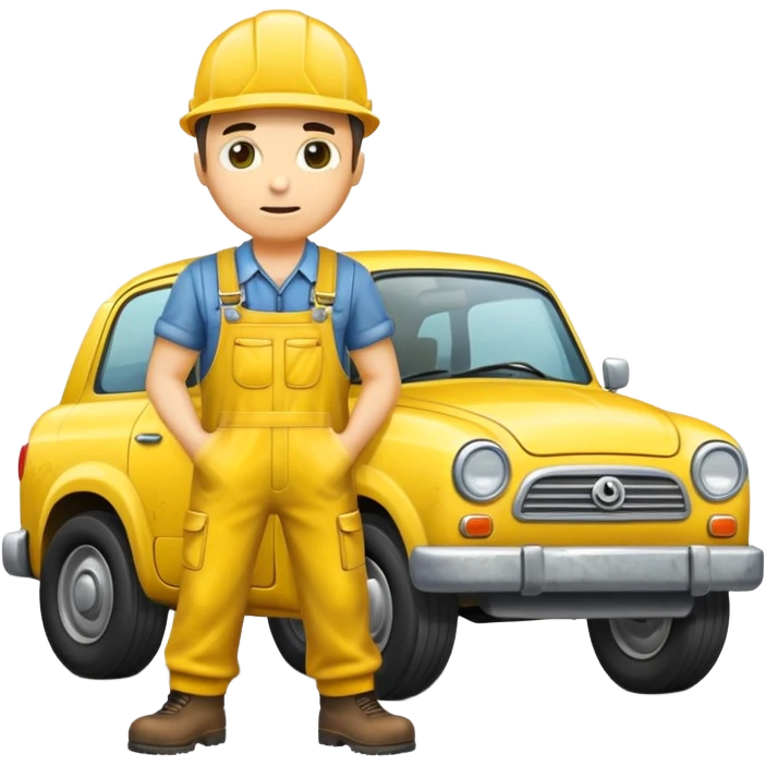 mechanic yellow car emoji