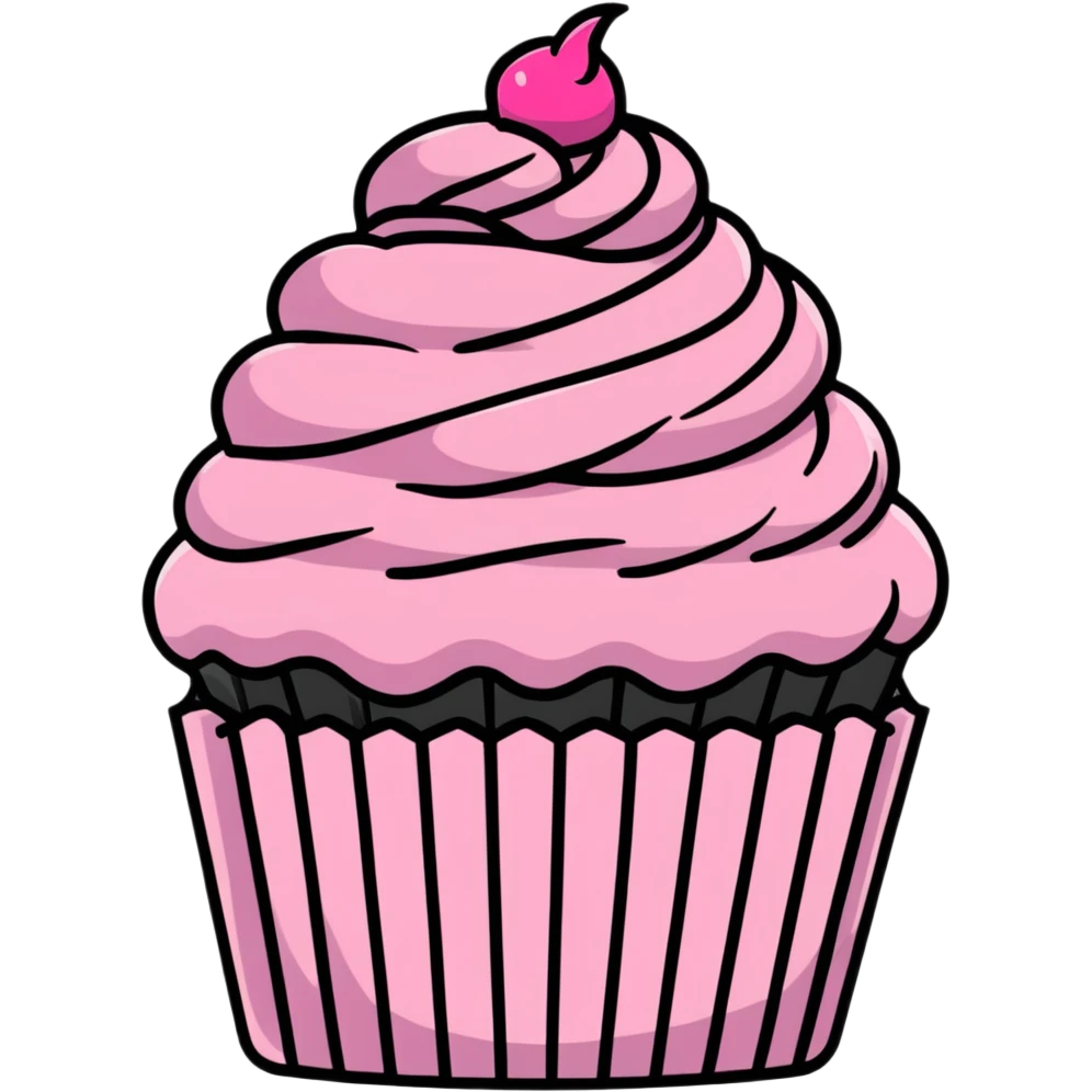 cupcake with pink icing emoji