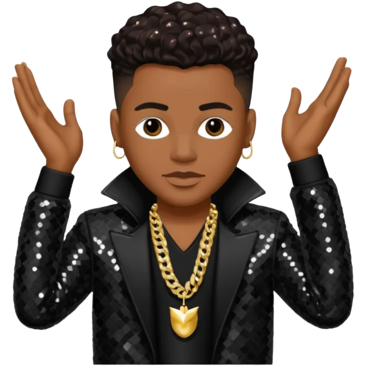 Donald DeVante Swing DeGrate from Jodeci/K-Ci & JoJo with dark brown, black sequin outfit emoji