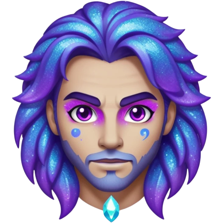 glitter purple and cian lobo emoji