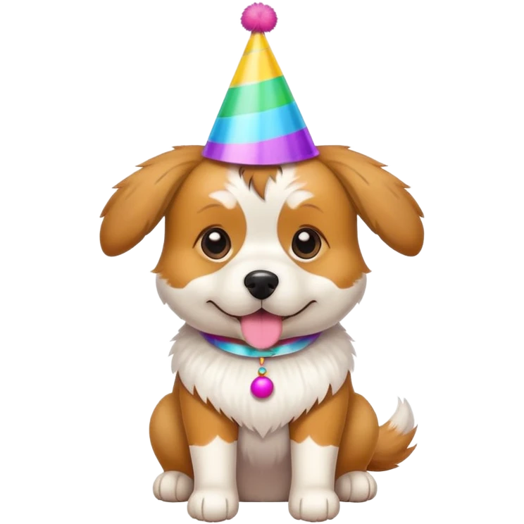 cute dog wearing a party hat emoji