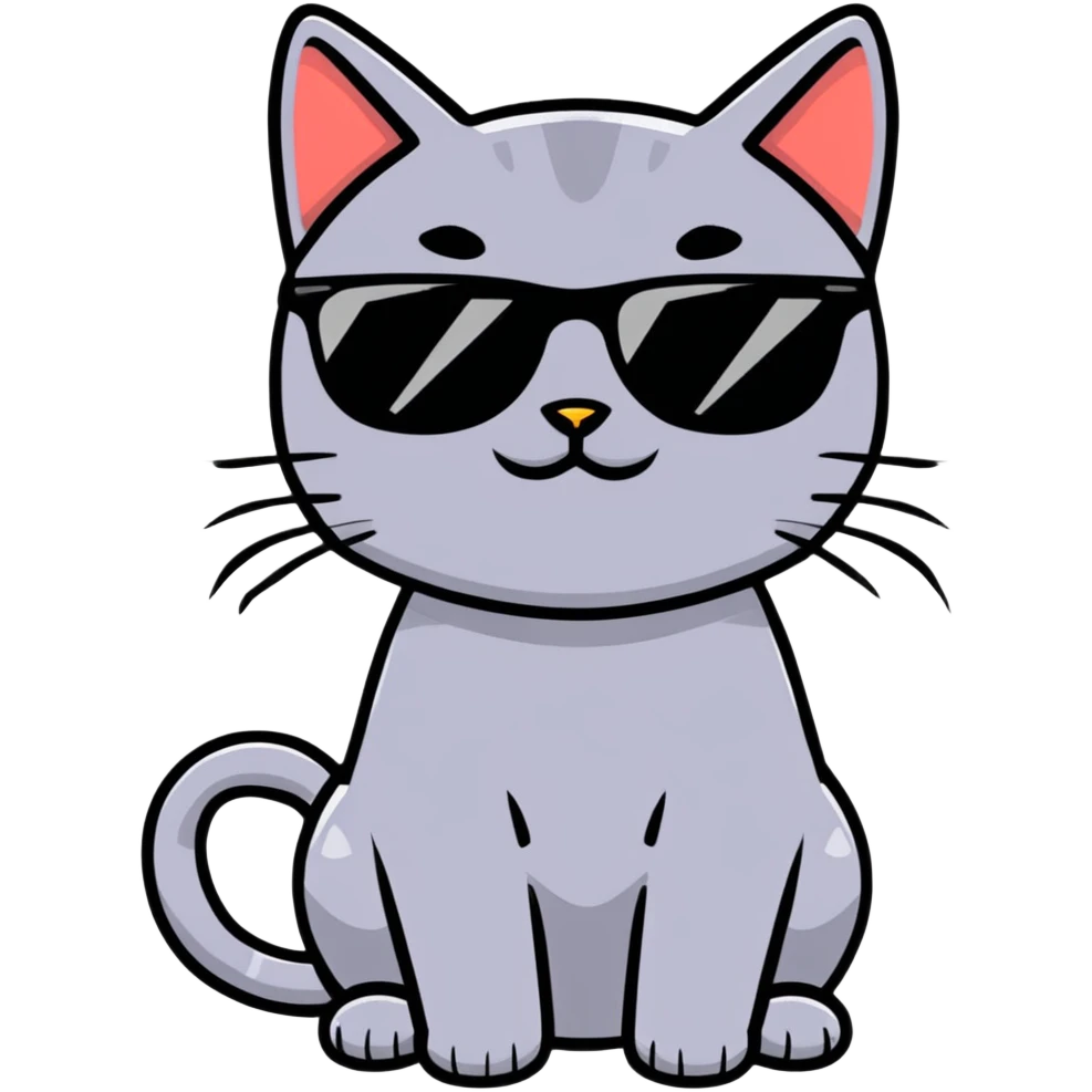 black cat wearing sunglasses emoji