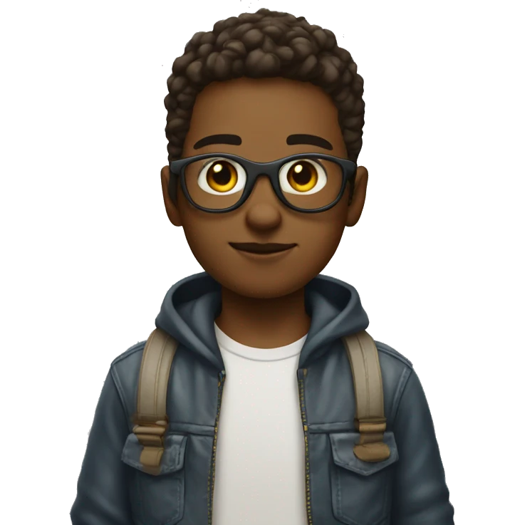 Boy with googles white skin cool emoji