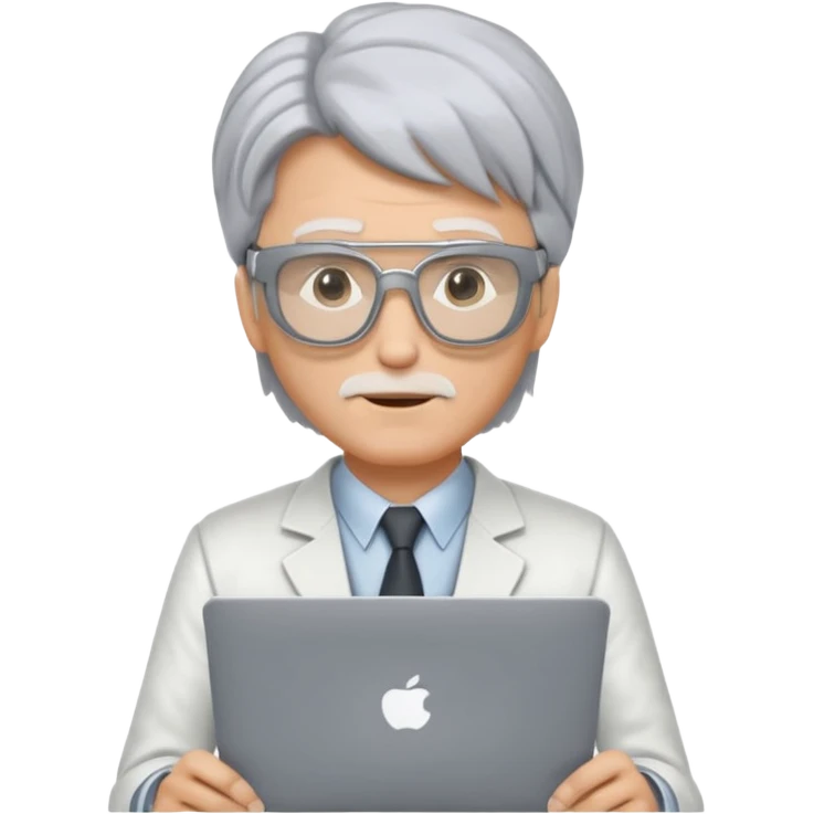 Je veux que tu me crées un personnage derrière un écran d'ordinateur qui ressemble à doc de retour vers le futur emoji