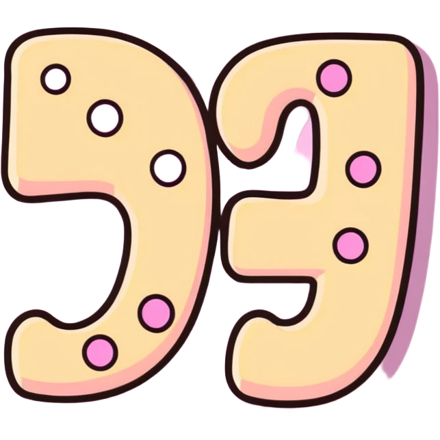 Pink alphabet cookies spelling SWICY emoji
