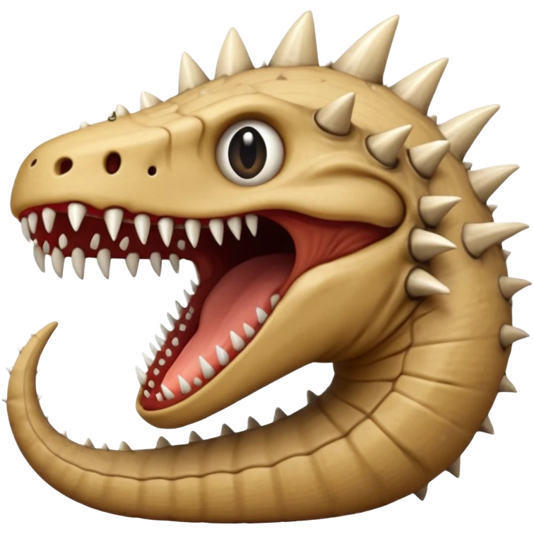 Sand worm from dune make the face a hole with long spiky teeth emoji