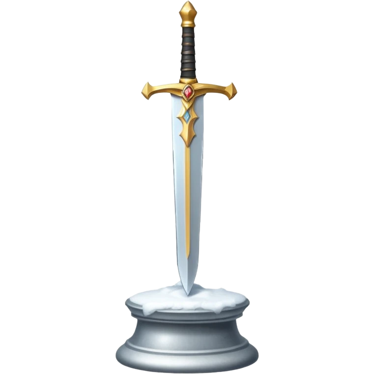 sharp sword in snow pedestal emoji