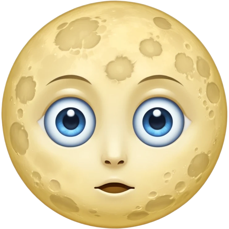 Full moon with big blue glaring eyes emoji