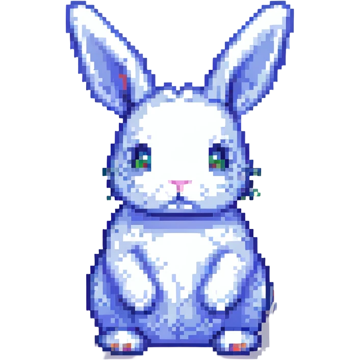 Add a green grassy field under and around the bunny, pixel art style, simple 2D flat colors, no other background details. emoji