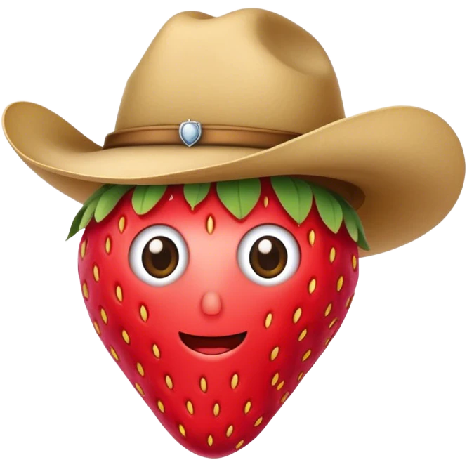 strawberry with cowboy hat emoji