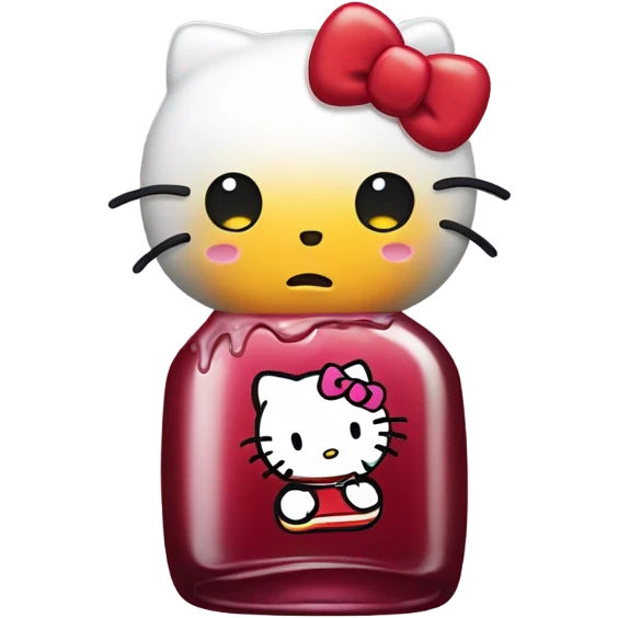 Hello kitty crying tears sad holding Hennessy bottle😭  emoji