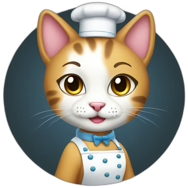 Waitress cat emoji
