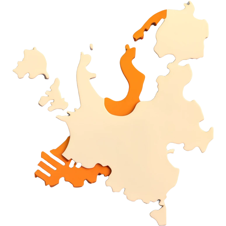 3D map of the Netherlands with distinctive shape emoji
