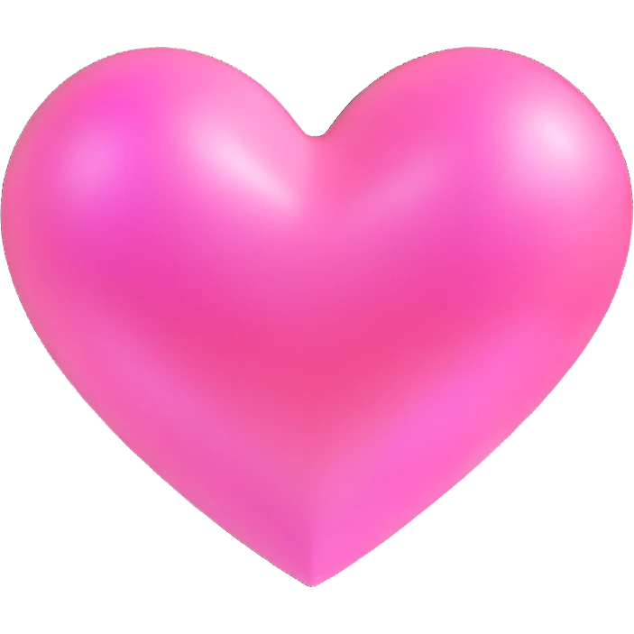 3D emoji style pink heart with holographic shimmer effect emoji
