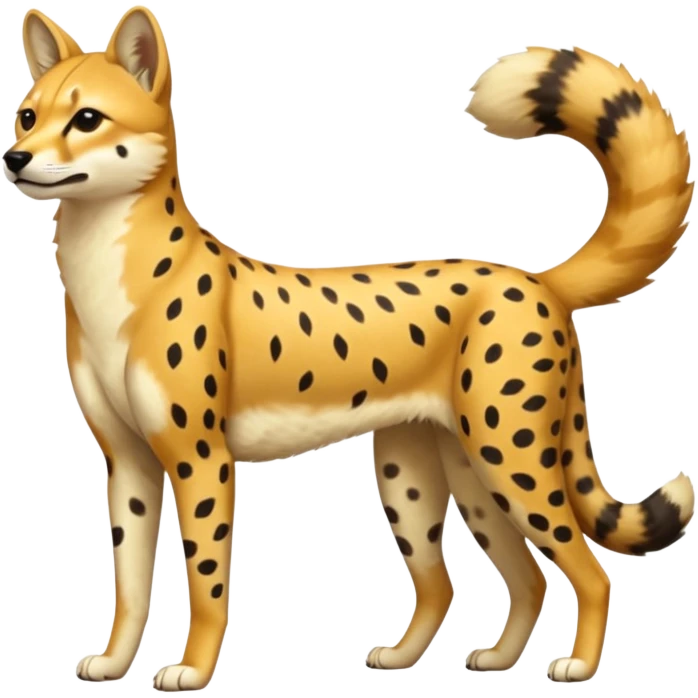 Cheetah-Dingo-Jackal-Civet-serval-shiba-inu-hybrid, full body emoji