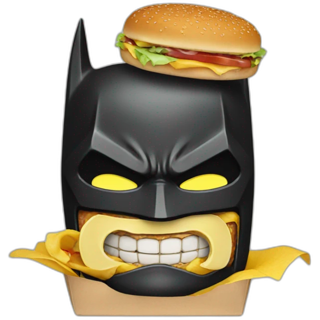 Batman eet a burger emoji