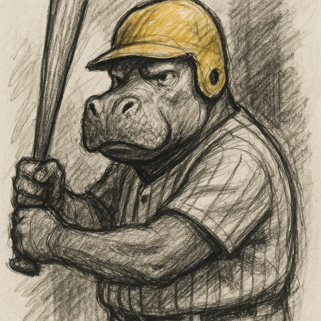 hippo holding a baseball bat, wearing a yellow helmet, pinstripes outfit emoji