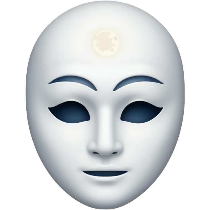 blank white masculine mask moon crescent hole  on forehead  emoji