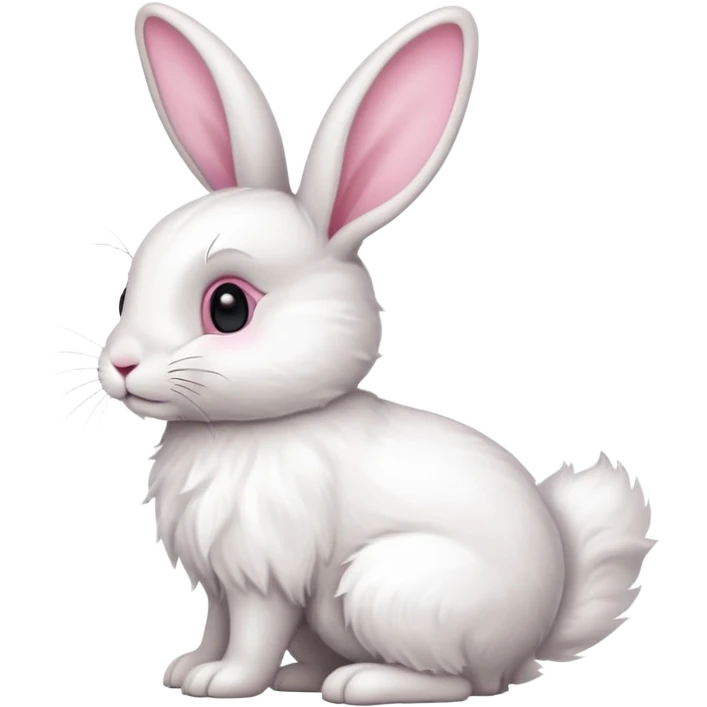 side view of bunny rabbit with fluffy tail emoji