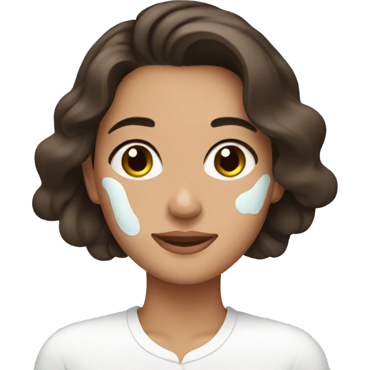 Brunet doing skin care emoji