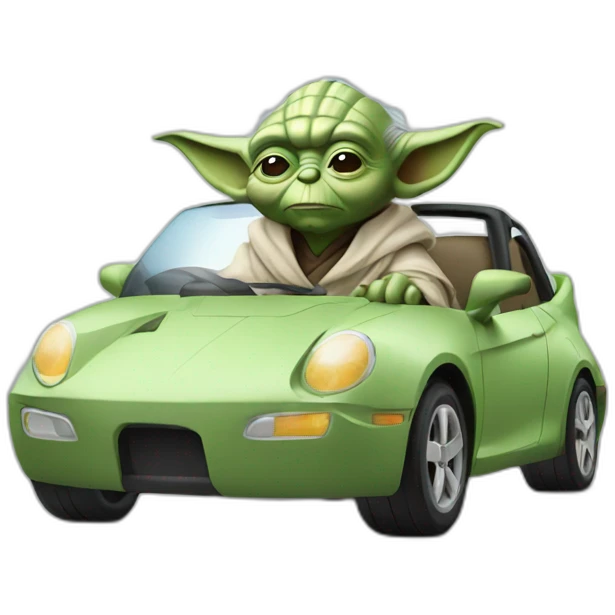 Yoda driving a car emoji