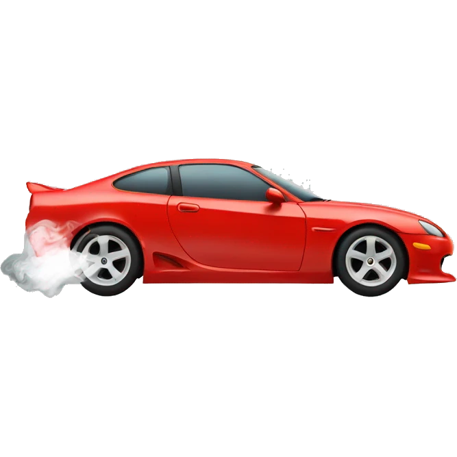 Fast car with smoke emoji
