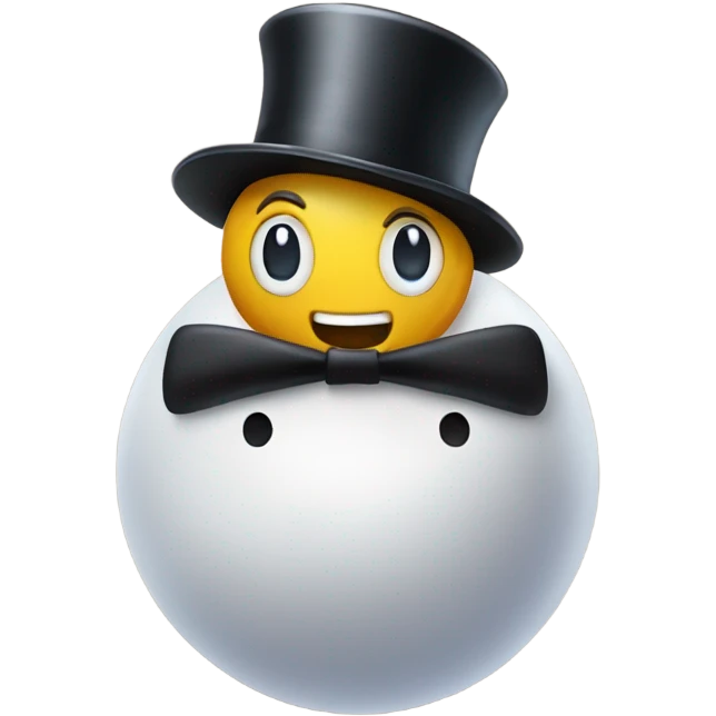 Bowling Ball wearing a top hat emoji