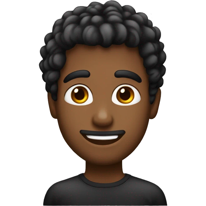 Chico con pelo negro piel morena y ojos marrones  emoji