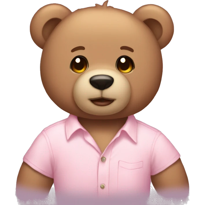 Teddy bear with a light pink shirt aesthetic  emoji