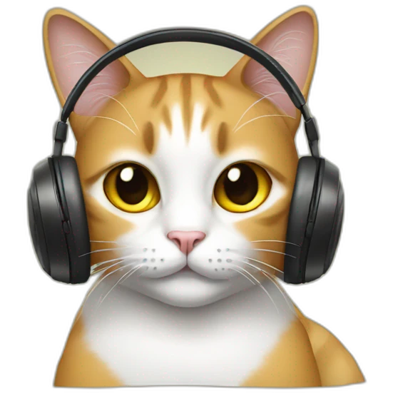 cat wearing headphones emoji