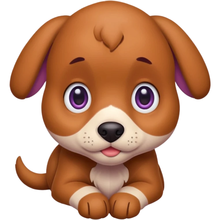 Grape with big puppy eyes  emoji