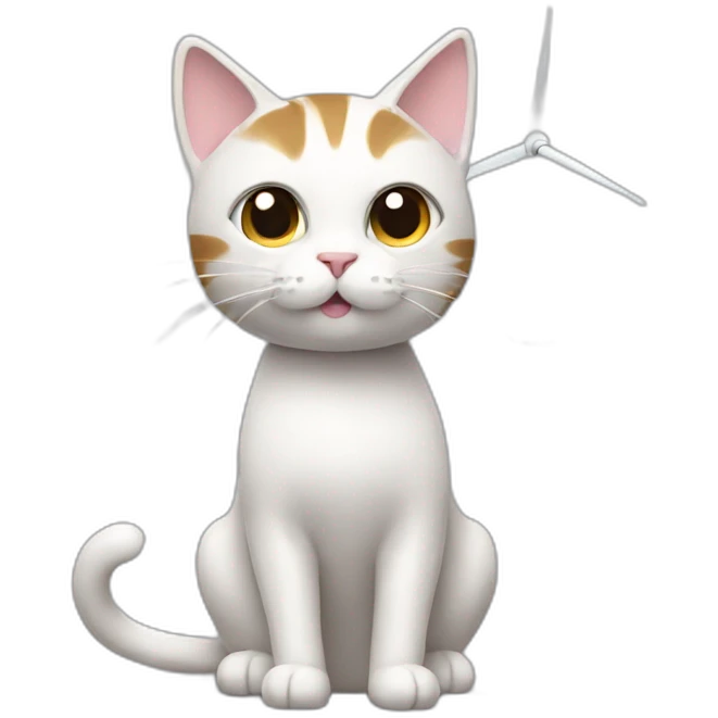 cat with wind turbine emoji