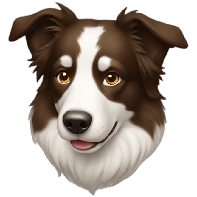 Border collie white with light brown spots and pointy ears emoji