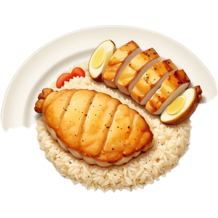 Rice and chicken breast  emoji