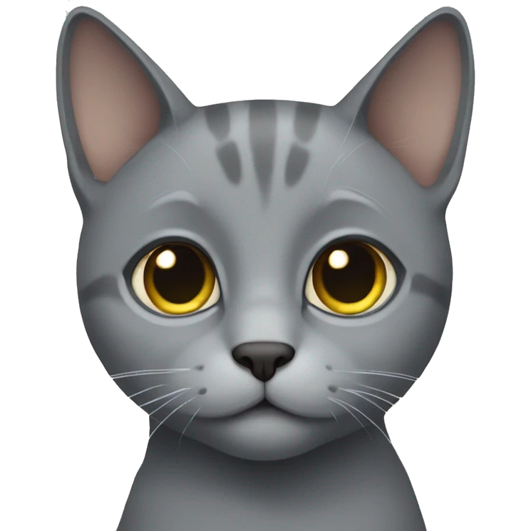 Grey cat without stripes  emoji