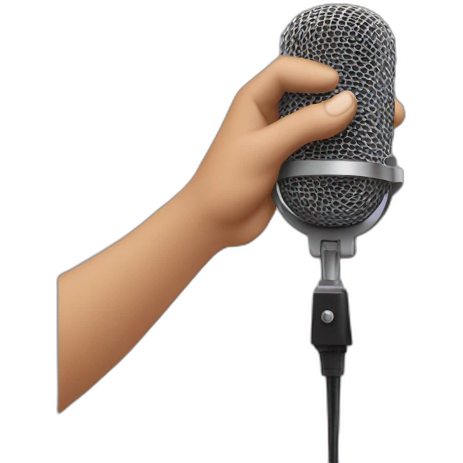 hand holding a mic emoji
