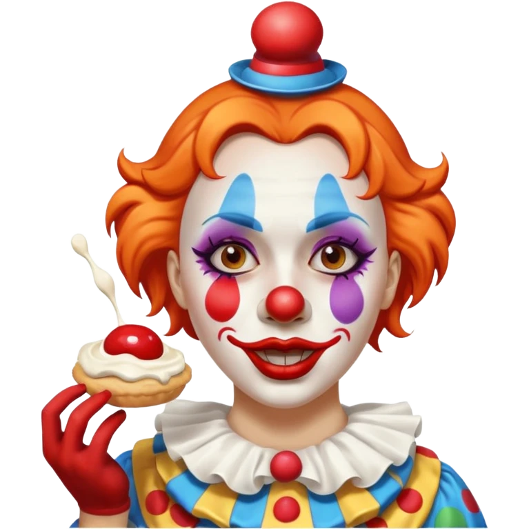Clown woman gets pied emoji