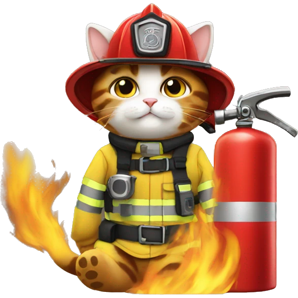 cat firefighter emoji