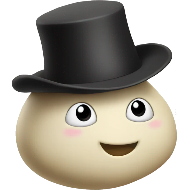 Dumpling wearing top hat  emoji