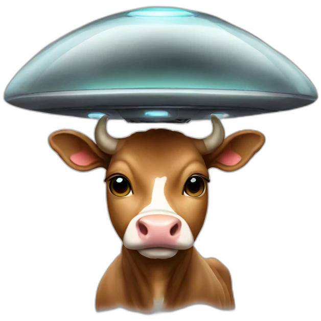 Ufo aspiring a cow emoji