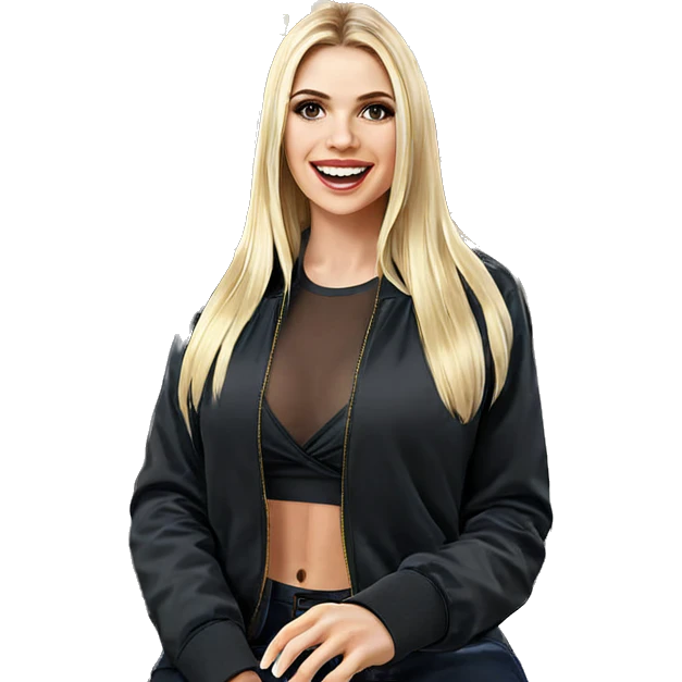 smiling blonde girl portrait emoji